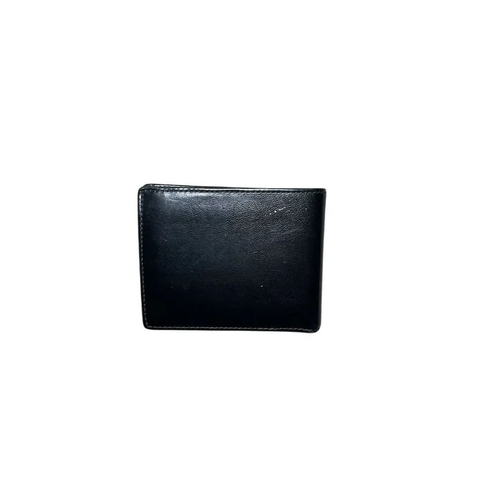 Coach Men's Black Slim Fold Wallet with Logo Accents in One Size